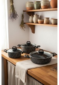 Resim Bernardo Anita 13 Parça Tencere Seti Gri Gri 