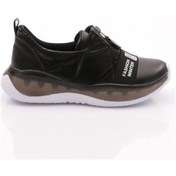 Resim Dgn P4 Kadın Yazi Detayli Spor Ayakkabi Siyah Beyaz 