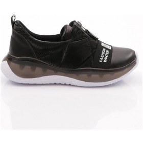 Resim Dgn P4 Kadın Yazi Detayli Spor Ayakkabi Siyah Beyaz 