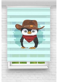 Resim Perdecizade Enxboy Penguen Dijital Baskılı Zebra Perde-cocuk Odası-stor Perde Pz-2509 Renkli 