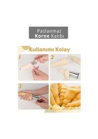 Resim 12'li Korne Kalıbı Torpil Huni Tatlı Kalıbı Pasta Kurabiye Profiterol Milföy Süsleme Aparatı 12 Cm Gri 