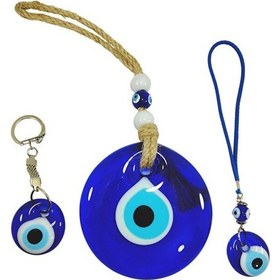 Resim El Yapımı Cam Nazar Boncuğu Seti Duvar Dekoru Cam Anahtarlık Cam 