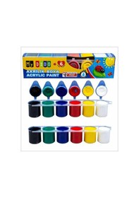 Resim 2 Adet 6lı 25 Ml Akrilik Boya 6x25 Toplam 150 Ml Çok Renkli 