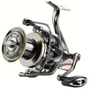 Resim 1 Adet Rooblinos 8000-14000 Serisi Uzun Atışlı Makaralı Olta - 4.8:1 Dişli Oranı, 17+1 Paslanmaz Çelik Rulmanlar, 24.95KG Maksimum Çekiç Tuzlu Su Balıkçılığı için Ergonomik Sap ve Dayanıklı Plastik Makara ile Kıyı Avı İçin, Sahil Balıkçılık Gereçleri | Şık Makara Tasarımı | Pürüzsüz Geri Alma 