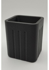 Resim Modern Kare Kalemlik Minimal Masaüstü Kalem Organizer Siyah - Beyaz 