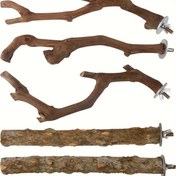 Resim 5 adet Doğal Ahşap Kuş Perçin Seti, Dayanıklı Üzüm Ahşamı ve Cassia Kabuğu, Parakeet, Güneş Conure, Sevimli Kuşlar ve Küçük Orta Boy Türler için, Çiğneme Dirençli Kuş Kafesi Aksesuarları 
