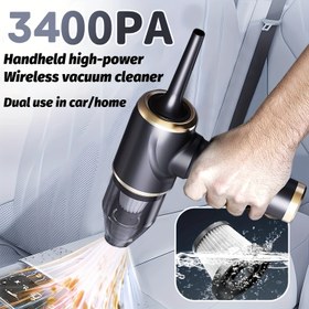 Resim 3-in-1 Kablosuz El Tipi Elektrikli Süpürge, Şarj Edilebilir Üfleme ve Emme Kombinasyonu, PC Toz Alma, Araba, Ev ve Ofis için Siklonik Teknoloji, Yüksek Verimli Filtre, Çift Kullanım Tasarımı, Ev, Ofis ve Araba Kullanımı için Taşınabilir Elektrikli Süpürge 