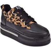 Resim pullman Taş Detaylı Platform Kadın Spor Ayakkabı İZ-018 LEOPAR 