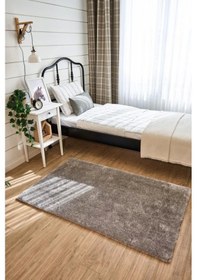 Resim Apex Halı Gri Peluş Dokulu Kaydırmaz Dekoratif Halı Gri 