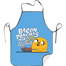 Resim 1 adet "Macera Zamanı" Pastırma Pankek Yapma Önlüğü - Yetişkin Boyu, Kolsuz, Açık Mavi Karikatür Karakter Baskılı, Dayanıklı Polyester, Evde Yemek Yapmak & Mutfak Eğlencesi için Kolay Bakım 