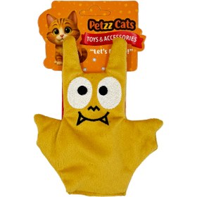 Resim PetzzCats Baty Matatabi ve Çıngırak Sesli Peluş Kedi Oyuncağı Sarı 15x12 Cm 