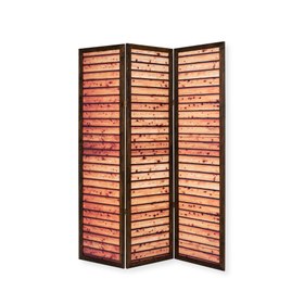 Resim Q-Art 3 Kanatlı Panjur Görünümlü Baskılı Paravan 