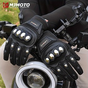 Resim Motosiklet Eldivenleri Erkek Açık Hava Sporları Nefes Alabilir Sürüş Eldivenleri Dokunmatik Ekran Tam Parmak Bisikletçi Eldivenleri 