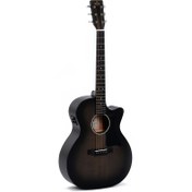 Resim Sigma GMC-STE-BKB Cutaway Elektro Akustik Gitar (Blackburst) 