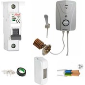 Resim ARTEMİS Bakır Rezistanslı Elektrikli Şofben Aydın Deya 7mt Kablolu Tam Takım Orijinal Set 