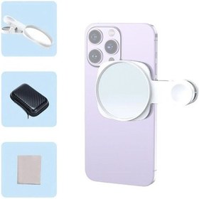 Resim Folinda Beyaz Telefon Arkakamera Vlog Selfie Aynası, Evrensel Klem, Temizlik Mendili Ve Saklama Kutusu İçeren Set Beyaz 