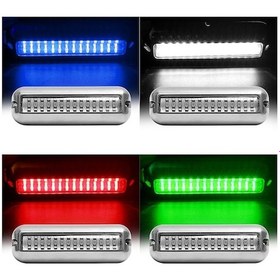 Resim Mk-042 Gemi / Yat 10-30v 42leds Suya Dayanıklı Paslanmaz Çelik Sualtı Işığı Beyaz Işık 