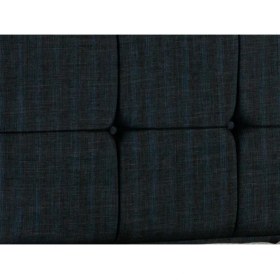 Resim Niron Notte Tek Kişilik Başlık, Lacivert Keten Yatak Başlığı 