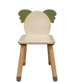 Resim Woodnjoy Wood & Joy Doğal Ahşap Renkli Çocuk Sandalye Koala Koyu Yeşil 