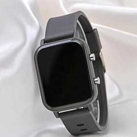 Resim Kadın Siyah Renk Silikon Kordon Dijital Led Kol Saati ST-304110 