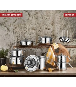 Resim Kahramanlar Yağmur 18 Parça Platin Çelik Çeyiz Seti 