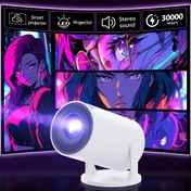 Resim 1080P HD Video Kod Çözme Özellikli Taşınabilir Mini Projektör, USB & Kablolu Bağlantı, Akıllı Ev Kontrollü Akıllı Projektör, 3D Hazır, 4:3 En Boy Oranı, 110-240V Güç Adaptörü, Avrupa Fişi, Ev Sineması, Oturma Odası, Doğum Günü & Festival Hediyesi İçin İdeal 