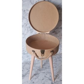 Resim Bengi Ticaret Hobi 90190 Adn Bavul Yuvarlak Fiskos Sehpa HAM Ahşap Mdf Kutuda Sevk El Yapım 