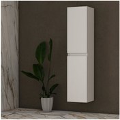 Resim Özceden Asma Banyo Boy Dolabı 130 x 35Cm Parlak Beyaz Mdf 