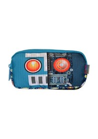 Resim Kaukko Kids Love 3 Bölmeli Kalem Çantası Sweet Robot L8130 