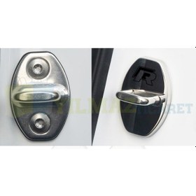 Resim Volkswagen R Logo Kapı Kilit Kaplama Polo Scirocco Metal 