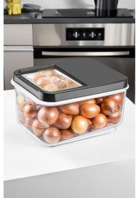 Resim Meleni Home Sürgülü Kapak Sebzelik Patates Soğan Sebze Saklama Kabı Erzak Saklama Kabı Antrasit 16 L Antrasit 