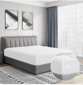 Resim Soley Jersey %100 Pamuk Çift Kişilik 140 X 200 Lastikli Çarşaf Beyaz 