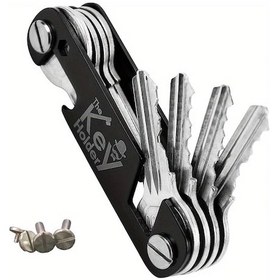 Resim Topnotch Siyah 8'li Çok Amaçlı Paslanmaz Çelik Anahtar Organizer Ve Şişe Açacağı Siyah 