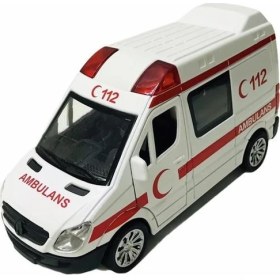 Resim Vardem Sesli Işıklı Çek Bırak Metal Ambulans - 588B-AMBULANS 