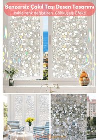 Resim Technosmart Çakıl Taşı Desenli Statik Cam Filmi 60x100 Cm Rulo Halinde Efektli 