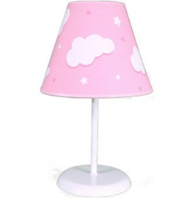 Resim Şenay Aydınlatma Çocuk Odası Konik Kumaş Abajur-Pembe Bulut Diğer 