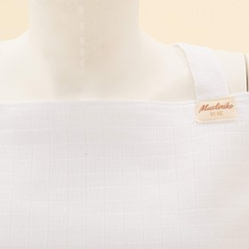 Resim Çift Katlı Muslin Emzirme Önlüğü - Beyaz Muslin 