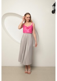 Resim Chıcnhappy Örme Kumaş Kadın Piliseli Etek Gri 24op80010164 Gri 