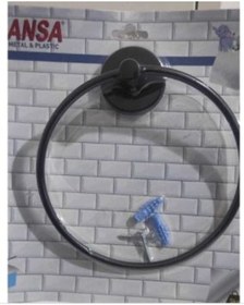 Resim Yuvarlak Kuğu Havluluk Paslanmaz Siyah ( Yapışkanlı & Vidalı ) 