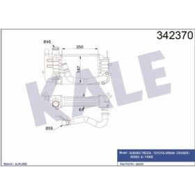 Resim KALE OTO Radyatör 342370 Turbo Radyatörü Verso S Yaris 06-11 Urban Cruiser 1.4 D4D 