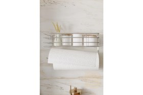 Resim Boz Concept Home Yapışkanlı Paslanmaz Mutfak Rafı Lüks Baharatlık Kağıt Havlu Mutfak Düzenleyici Baharatlık 