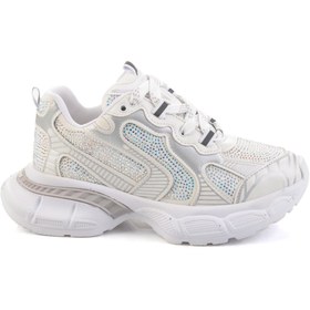 Resim Bambi Beyaz Taşlı Kadın Sneaker K01140014309 