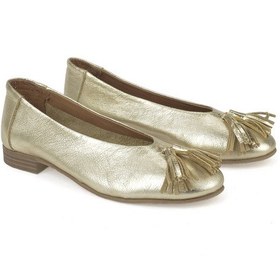 Resim Ziya, Hakiki Deri Kadın Babet 1511033z2145 Gold 1511033z2145 326 Gold Altın 