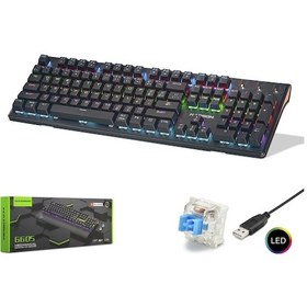 Resim G605 Gaming Mekanik Rgb Klavye Blue Switch - Siyah 