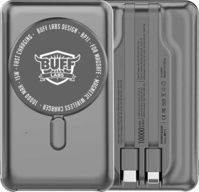 Resim Buff Bp11 10000mah Magsafe Uyumlu Dahili Kablolu Powerbank Gray-9274 Düz 