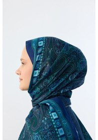 Resim Mirsoy Scarf Asya Etnik Desen Şal Mavi 