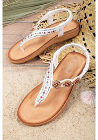 Resim Khayt Diana Anatomik Parmak Arası Günlük Kadın Sandalet Beyaz 