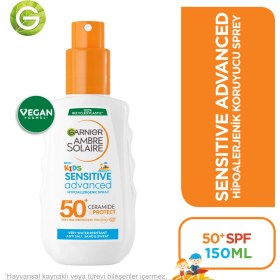 Resim Garnier Ambre Solaire Sensitive Advanced Çocuk Hipoalerjenik Güneş Koruyucu Sprey Spf50 150ml. 