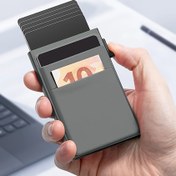 Resim Erkekler için RFID Engelleme Özellikli İnce Cüzdan - Şık Minimalist Tasarım, Bozukluk Bölmeli, Çoklu Kart Yuvaları ve Güvenli Kart Koruma - Günlük Kullanım İçin Kompakt Hafif Mini Cüzdan 