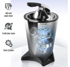 Resim Rowenger D-8036F 600WATT Elektrikli Narenciye Sıkacağı Portakal Sıkacağı Meyve Sıkacağı 